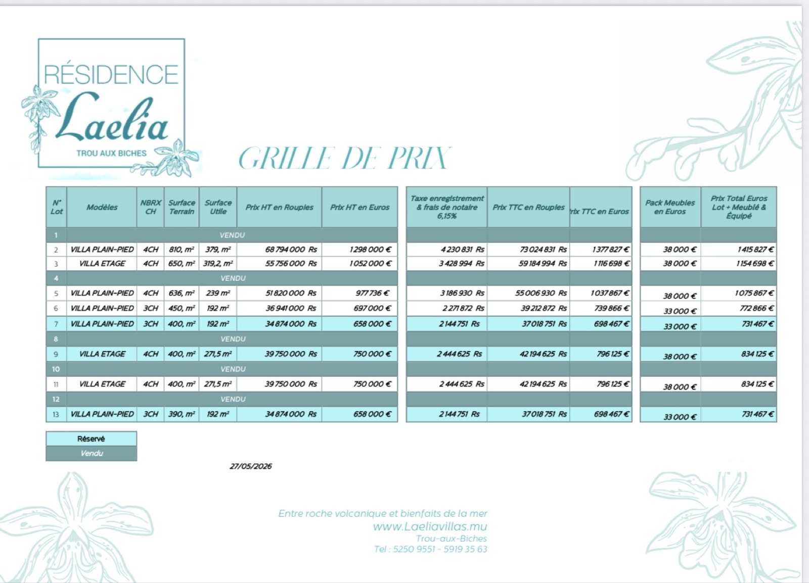 Résidence Laelia  villa Île Maurice